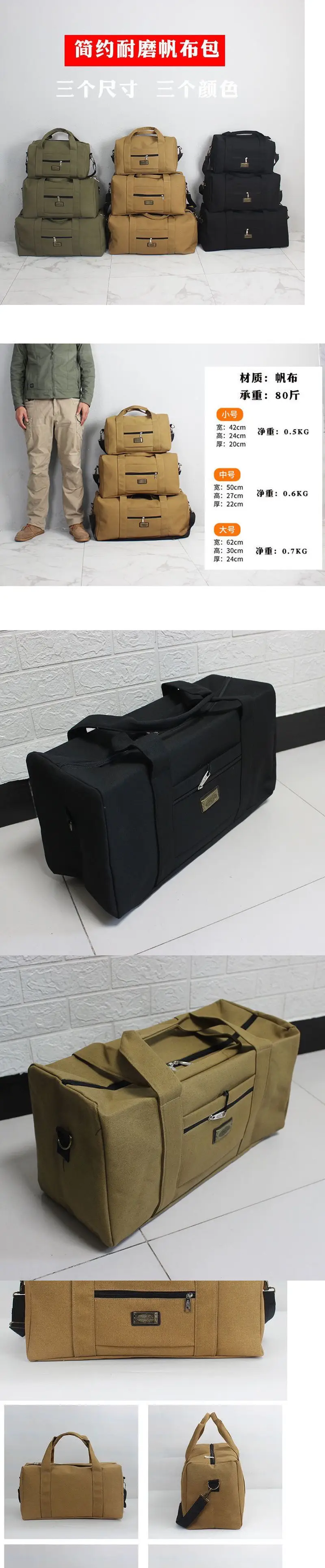 Large Canvas Shoulder Bag for Travel & Work — feature 2