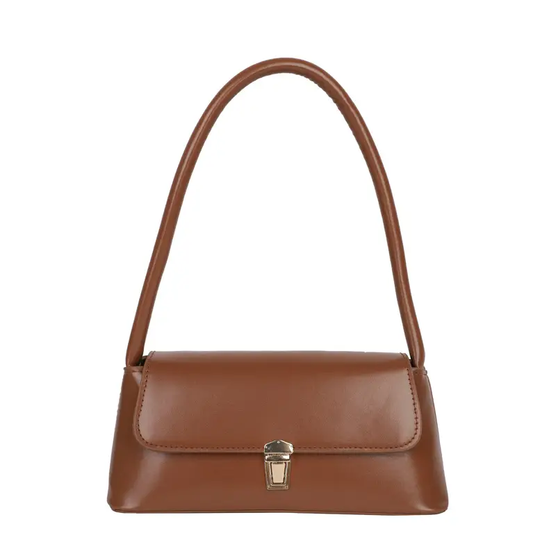 2025 Women's Beige Leather Armpit Bag with Clasp - Image 9