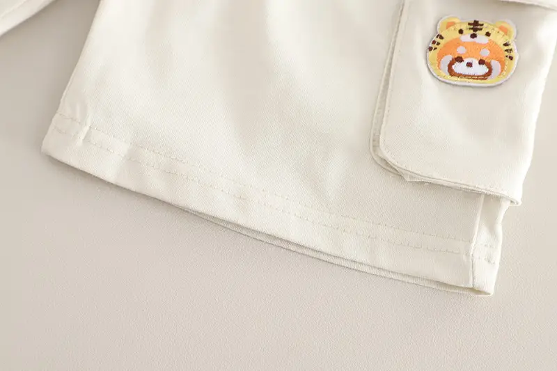 Kids T-Shirt Shorts Set Cream Brown Korean Style — feature 15
