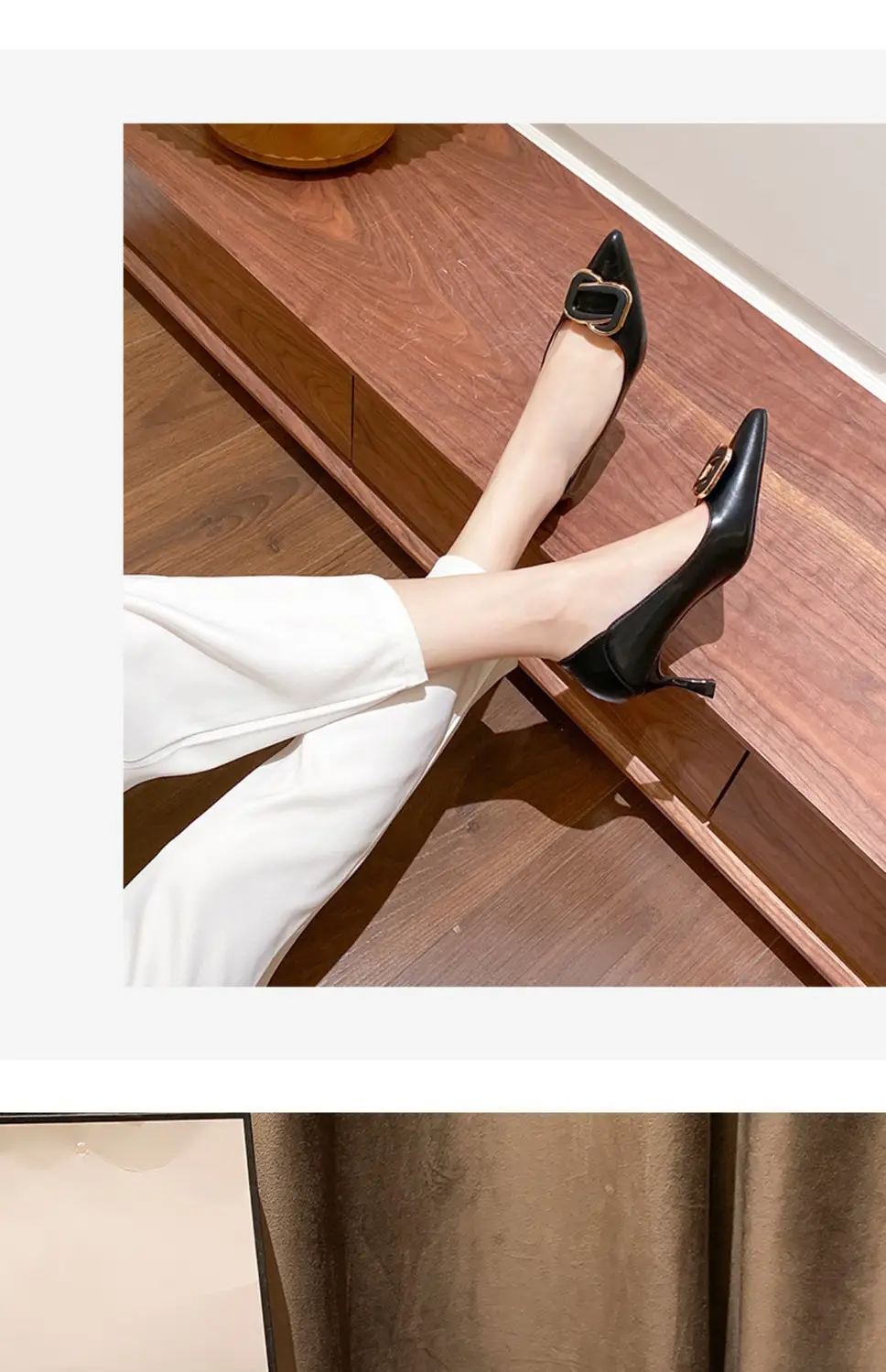 French High-Heeled Shoes for Women, Stiletto Heels, Fashionable Shallow Mouth Commuting Two-Wear Shoes, Black Professional Work Shoes That Are Not Tiring for the Feet — feature 4