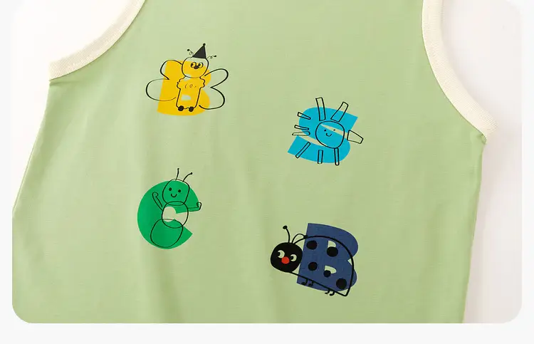 Baby Sleeveless Vest Summer Pink Ice Print 100% Cotton — feature 55