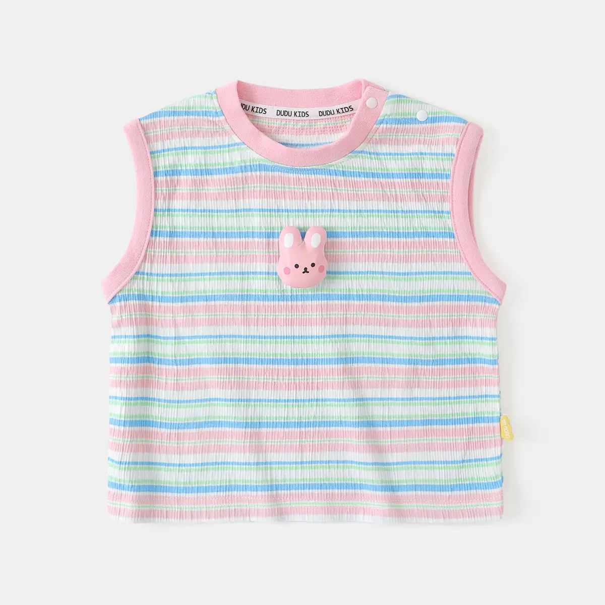 Baby Sleeveless Vest Summer Pink Ice Print 100% Cotton - Image 13