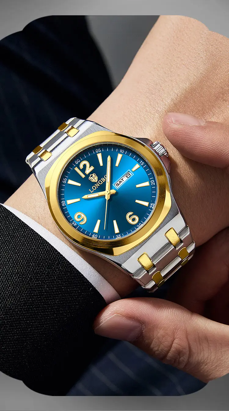 Longbo Gold Cross-Border Men's Quartz Watch 83892 — feature 4