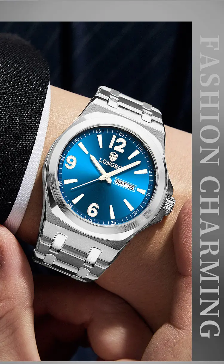 Longbo Gold Cross-Border Men's Quartz Watch 83892 — feature 7