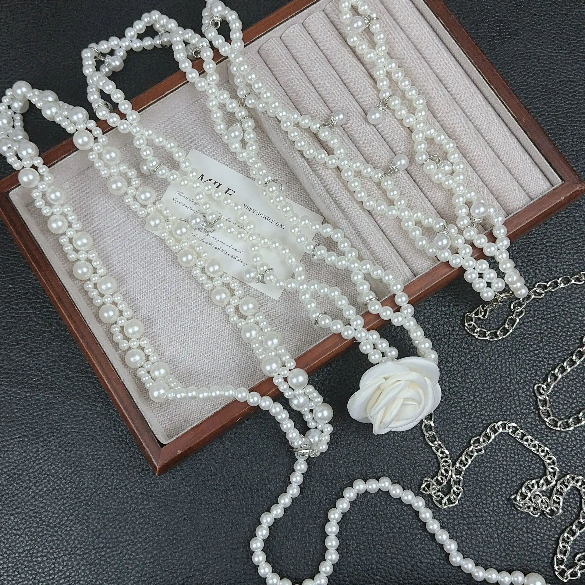Pearl Beaded Camellia Waist Chain Belt with Han Decor - Image 6
