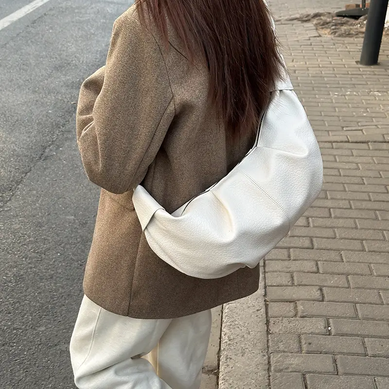Vintage Pleated Moon Bag with Knot Shoulder Strap - Image 5