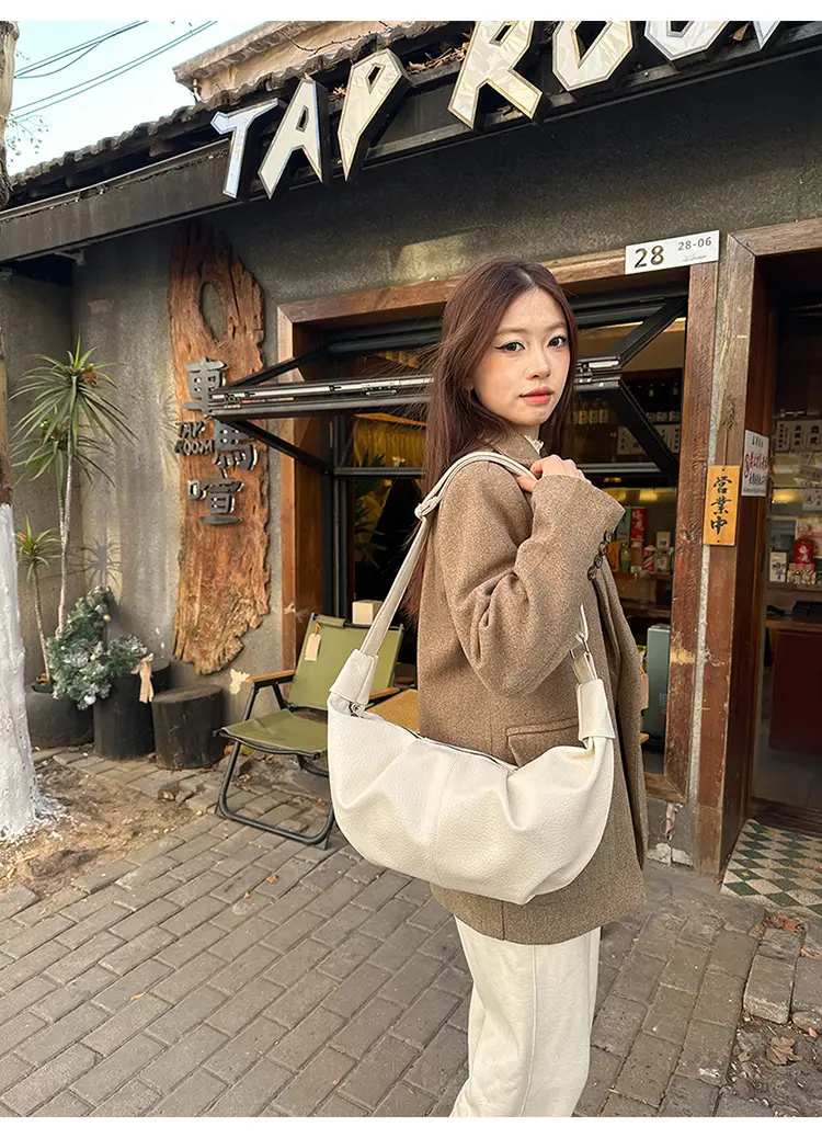 Vintage Pleated Moon Bag with Knot Shoulder Strap — feature 11