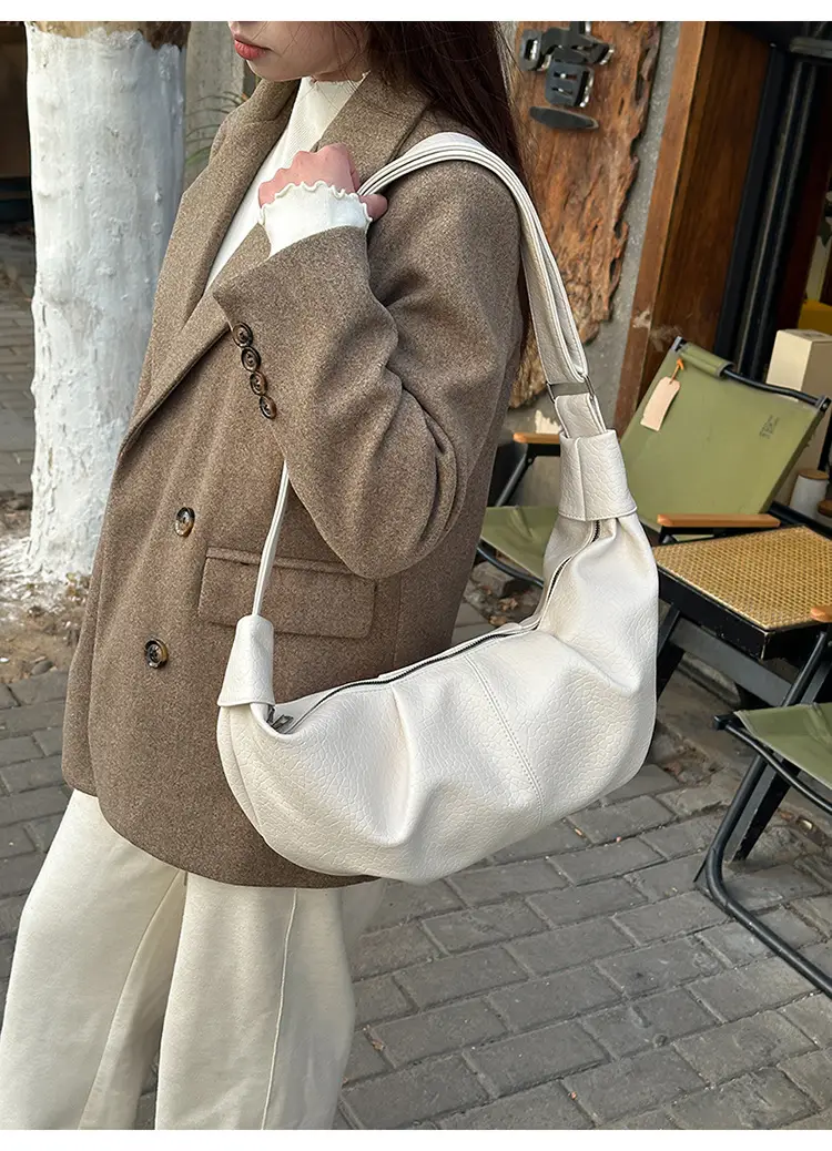 Vintage Pleated Moon Bag with Knot Shoulder Strap — feature 12