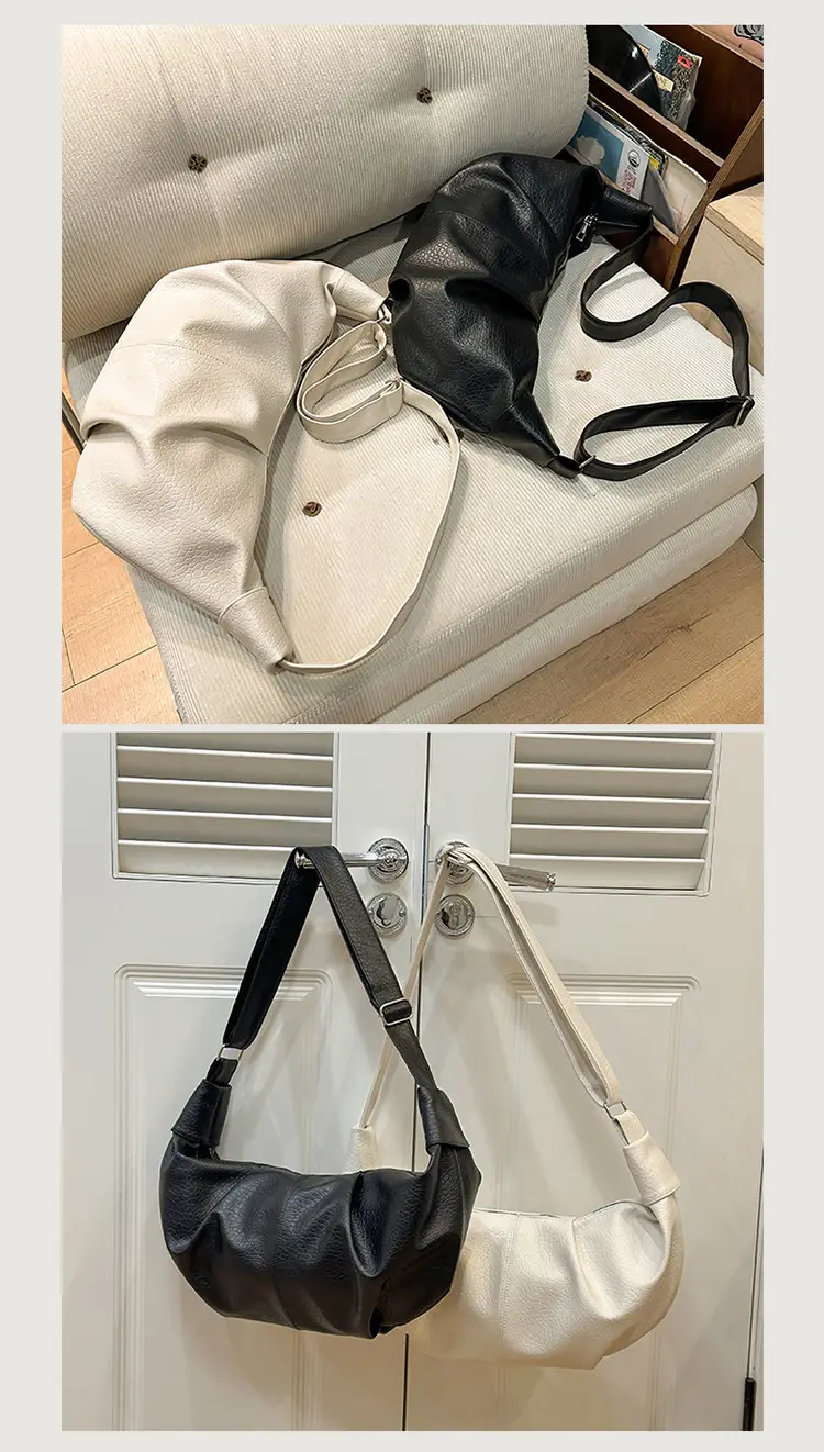 Vintage Pleated Moon Bag with Knot Shoulder Strap — feature 16