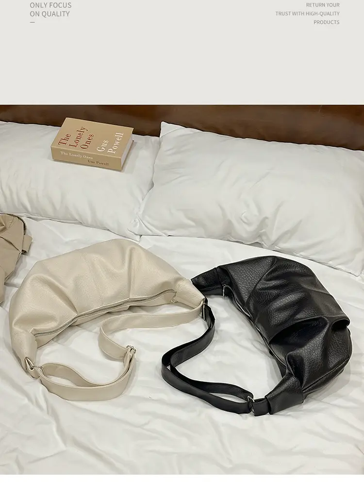 Vintage Pleated Moon Bag with Knot Shoulder Strap — feature 17