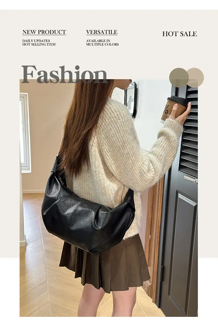 Vintage Pleated Moon Bag with Knot Shoulder Strap — feature 2