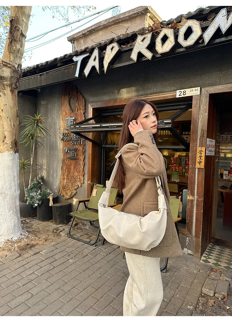 Vintage Pleated Moon Bag with Knot Shoulder Strap — feature 31