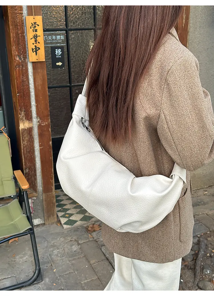 Vintage Pleated Moon Bag with Knot Shoulder Strap — feature 35