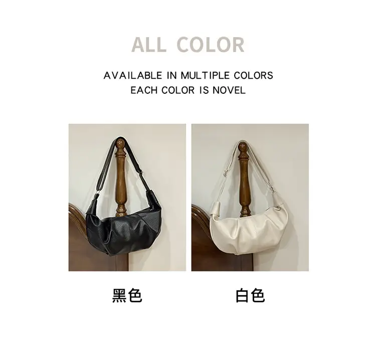 Vintage Pleated Moon Bag with Knot Shoulder Strap — feature 4