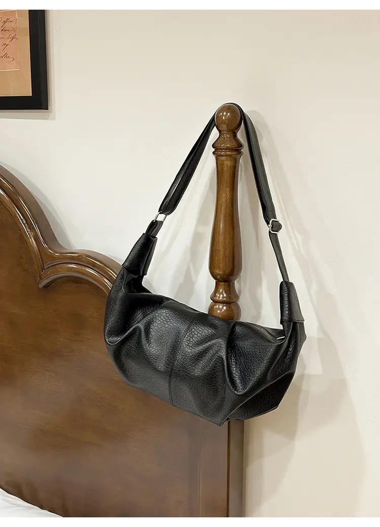 Vintage Pleated Moon Bag with Knot Shoulder Strap — feature 42