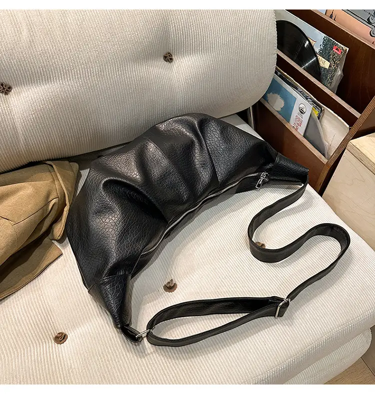 Vintage Pleated Moon Bag with Knot Shoulder Strap — feature 45