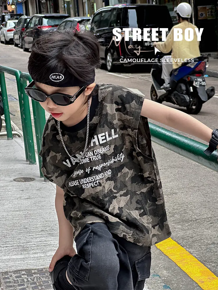 Boys Letter T-Shirt 2025 Summer New Korean Style Trendy Thin Top for Children Versatile Summer Wear - Image 2