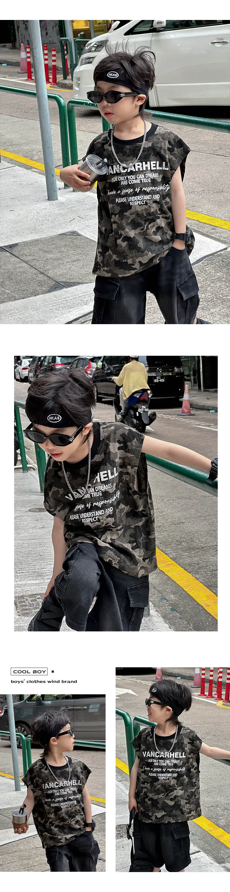 Boys Letter T-Shirt 2025 Summer New Korean Style Trendy Thin Top for Children Versatile Summer Wear — feature 12