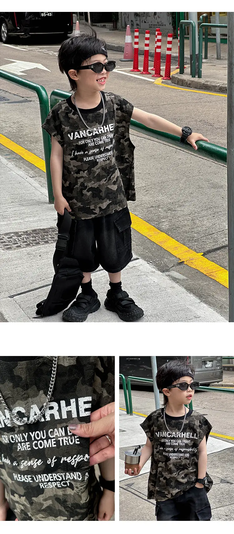 Boys Letter T-Shirt 2025 Summer New Korean Style Trendy Thin Top for Children Versatile Summer Wear — feature 9
