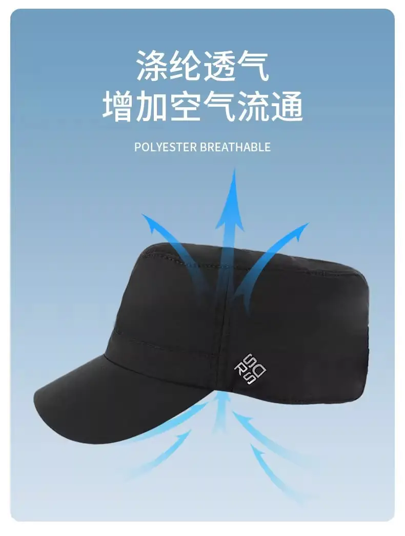 Men's Blue Sdsrui Flat Cap Sun Hat with Adjustable Buckle — feature 3