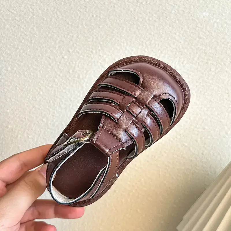 Baby Girl Brown Leather Sandals Summer New Sole — feature 13