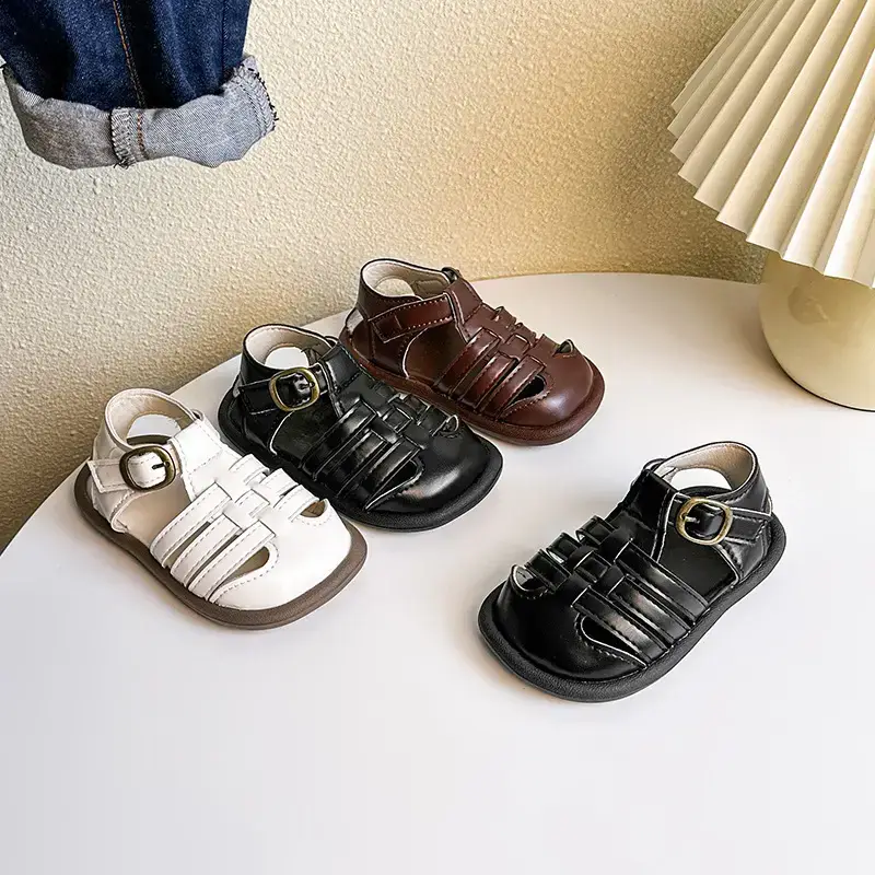 Baby Girl Brown Leather Sandals Summer New Sole — feature 2