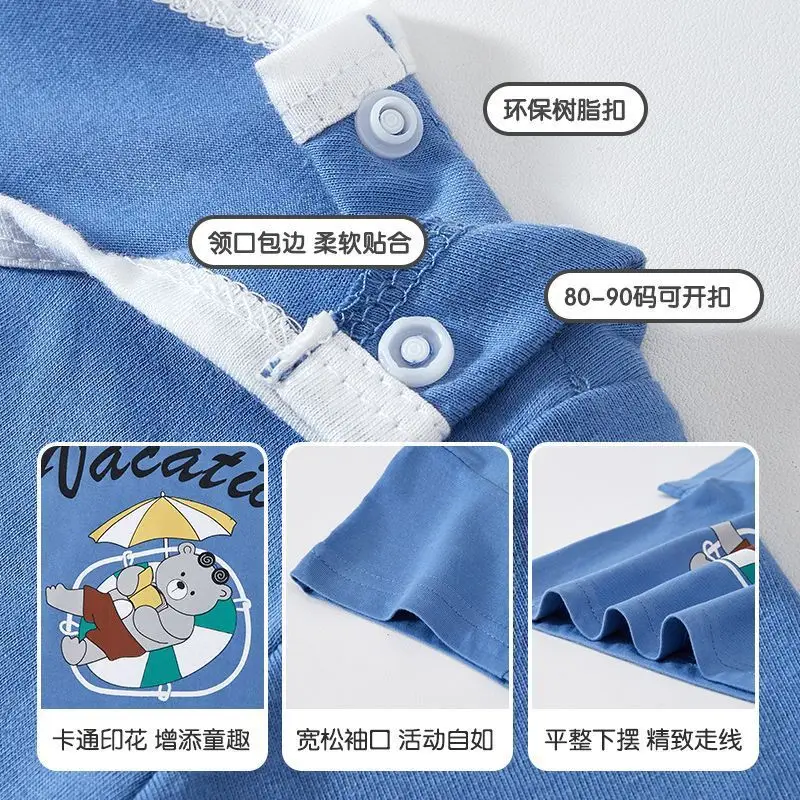 Children's Cartoon T-Shirts Pure Cotton Summer Boys Girls - Image 9