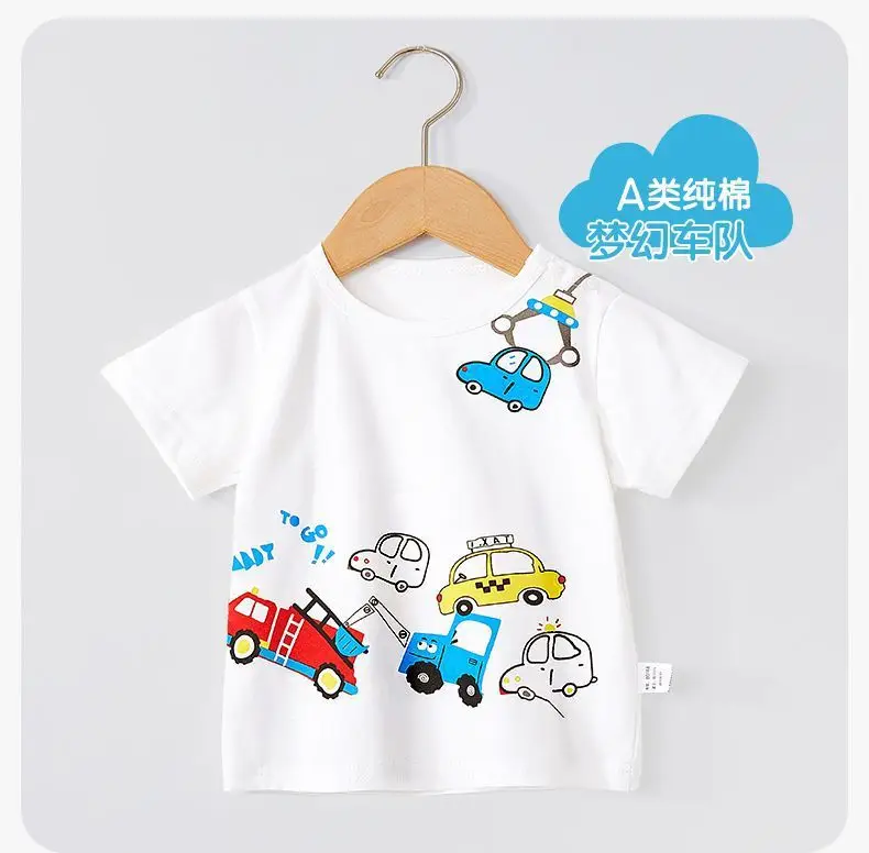 Children's Cartoon T-Shirts Pure Cotton Summer Boys Girls — feature 13