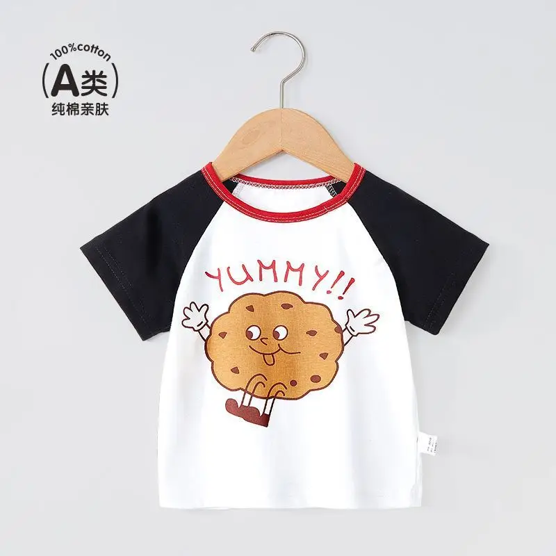 Children's Cartoon T-Shirts Pure Cotton Summer Boys Girls - Image 3