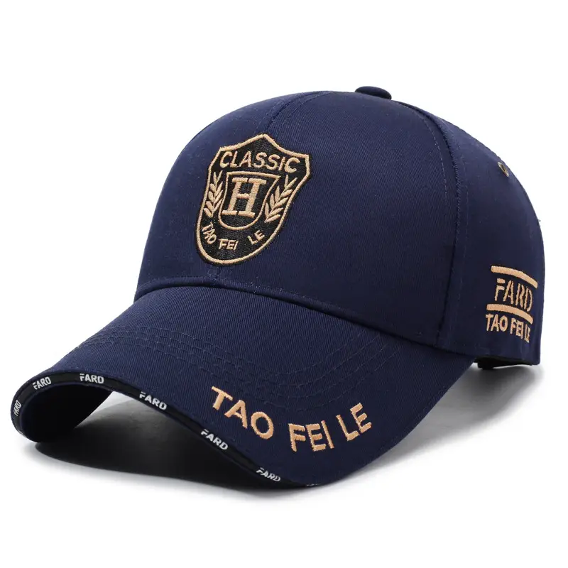 Men's Taofei Classic H Embroidered Baseball Cap Navy - Image 10