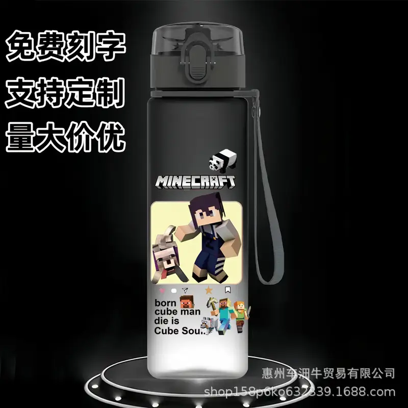 Cross-border new my world animation students children cartoon casual sports water cup plastic frosted cup