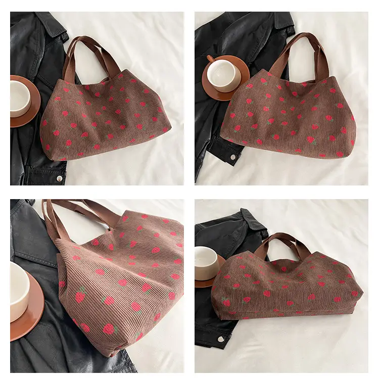 Brown Red Dot Shoulder Bag College Women — feature 12