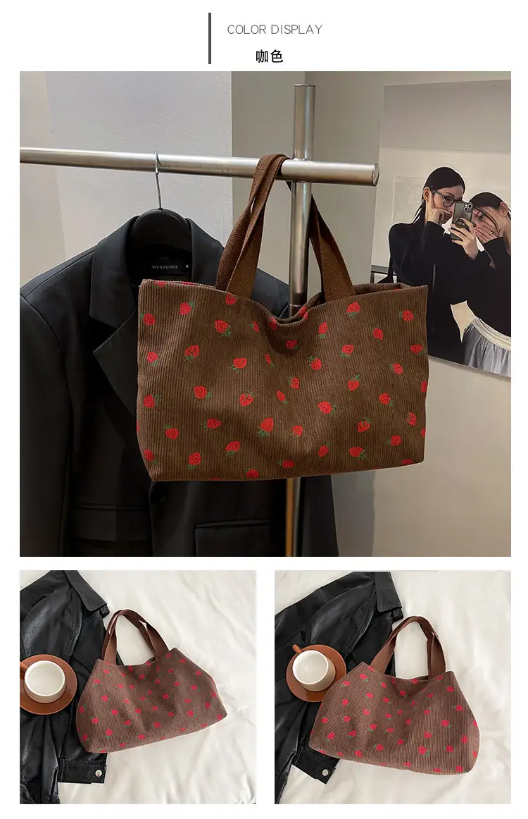 Brown Red Dot Shoulder Bag College Women — feature 15