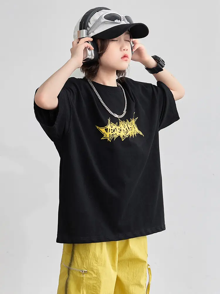Boys T-shirt Black Yellow Graphic Summer 2025 - Image 4