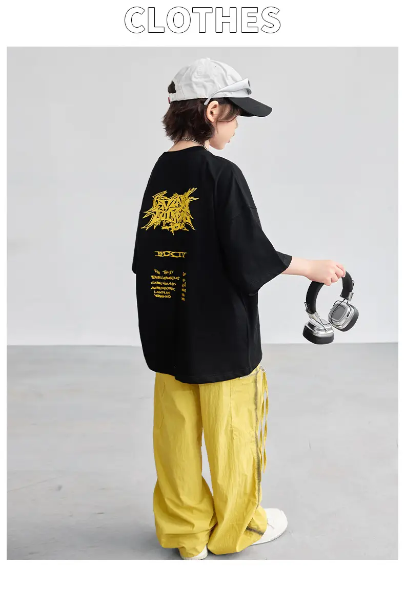Boys T-shirt Black Yellow Graphic Summer 2025 — feature 12