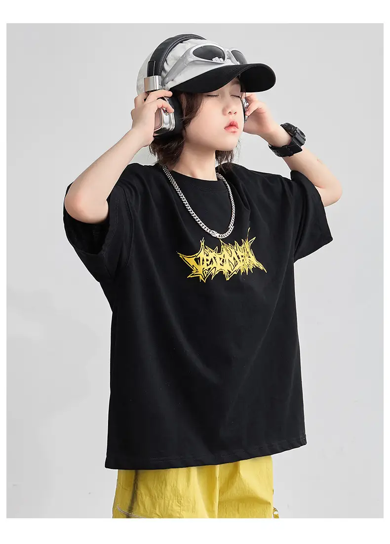 Boys T-shirt Black Yellow Graphic Summer 2025 — feature 13