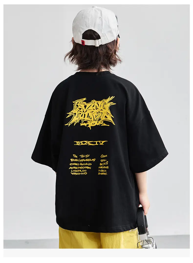 Boys T-shirt Black Yellow Graphic Summer 2025 — feature 9