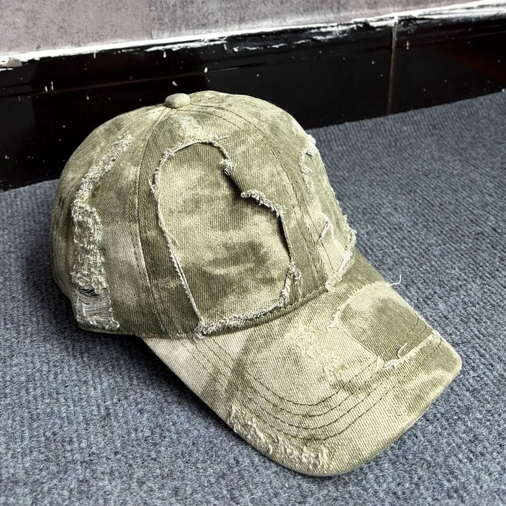 Distressed Washed Denim Baseball Cap Sunshade - Image 8