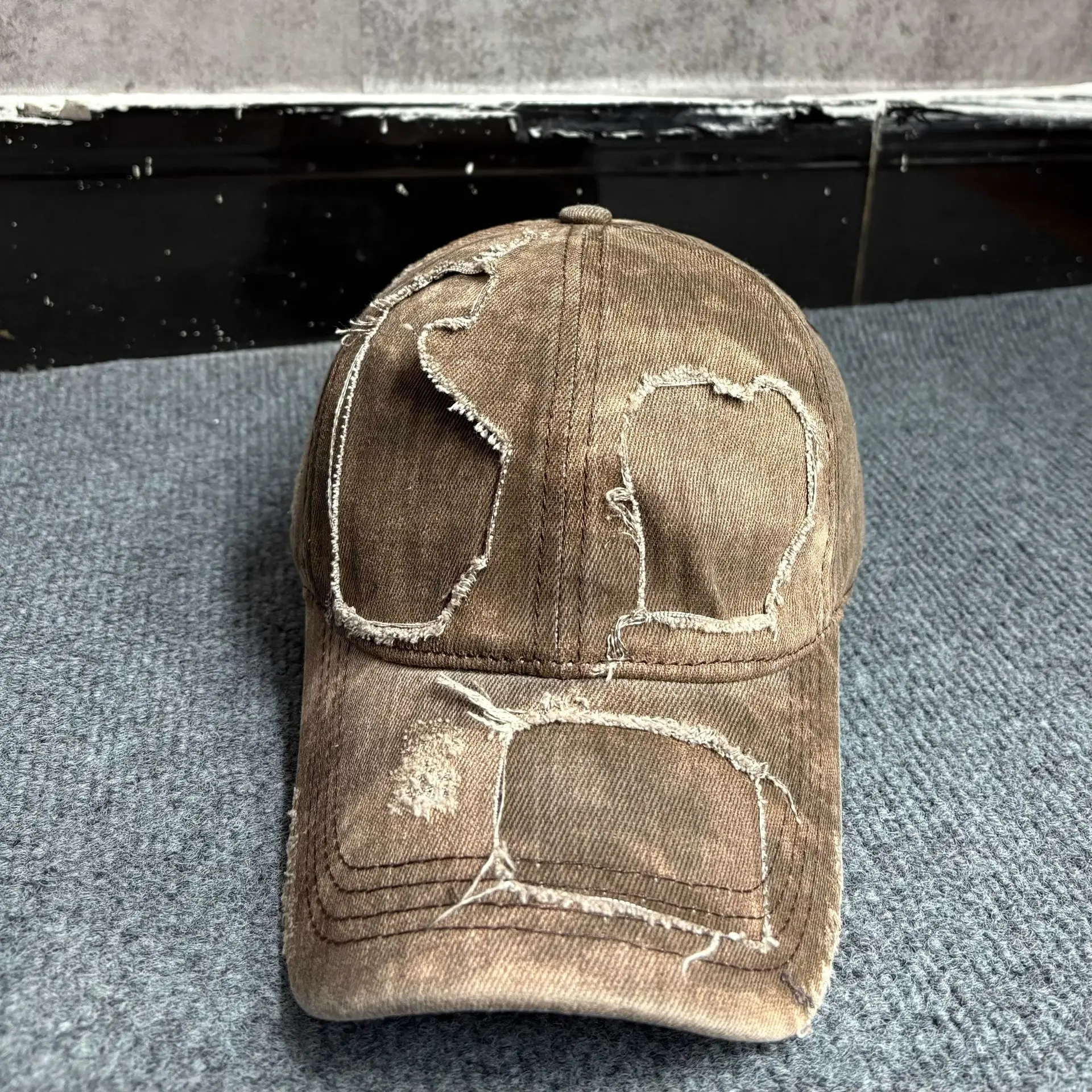 Distressed Washed Denim Baseball Cap Sunshade — feature 6