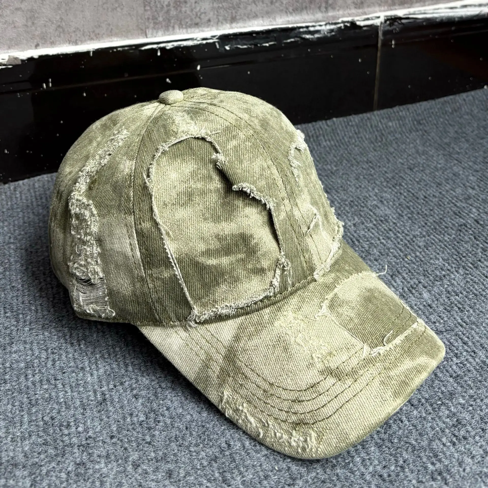 Distressed Washed Denim Baseball Cap Sunshade - Image 2