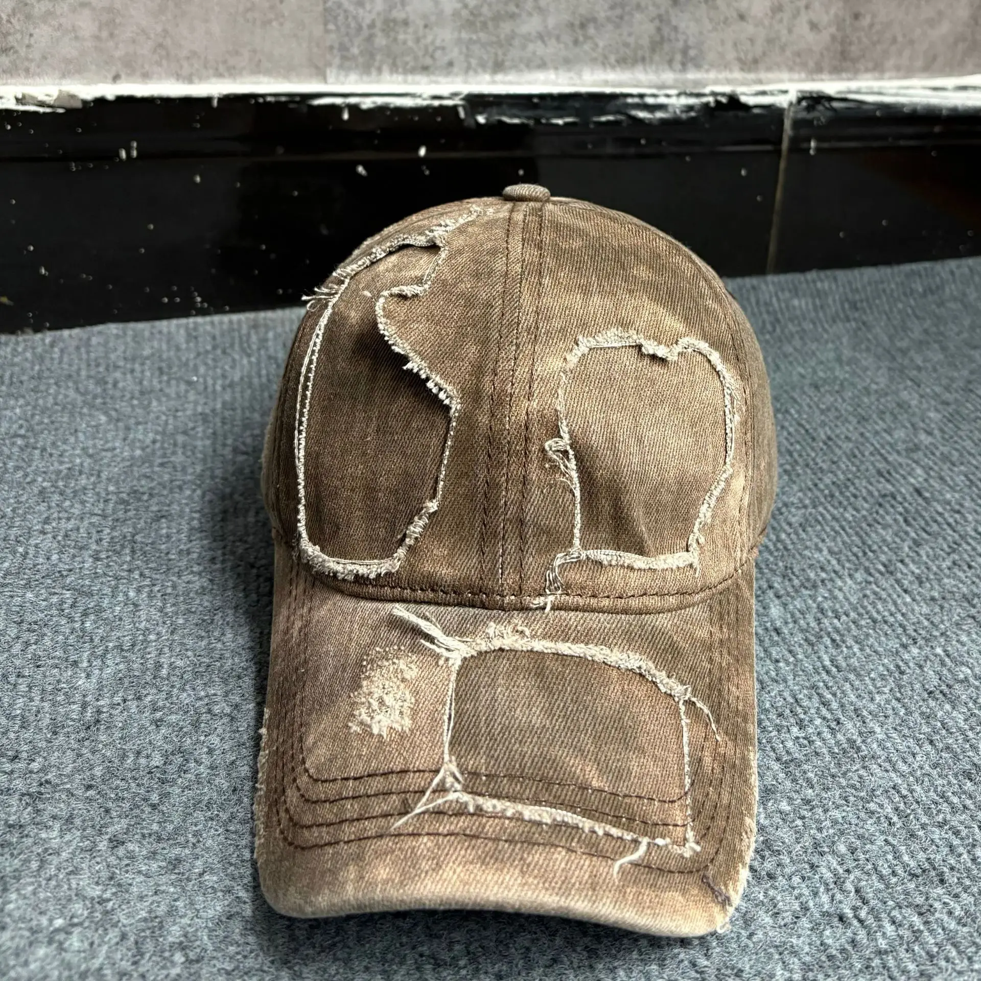 Distressed Washed Denim Baseball Cap Sunshade - Image 3