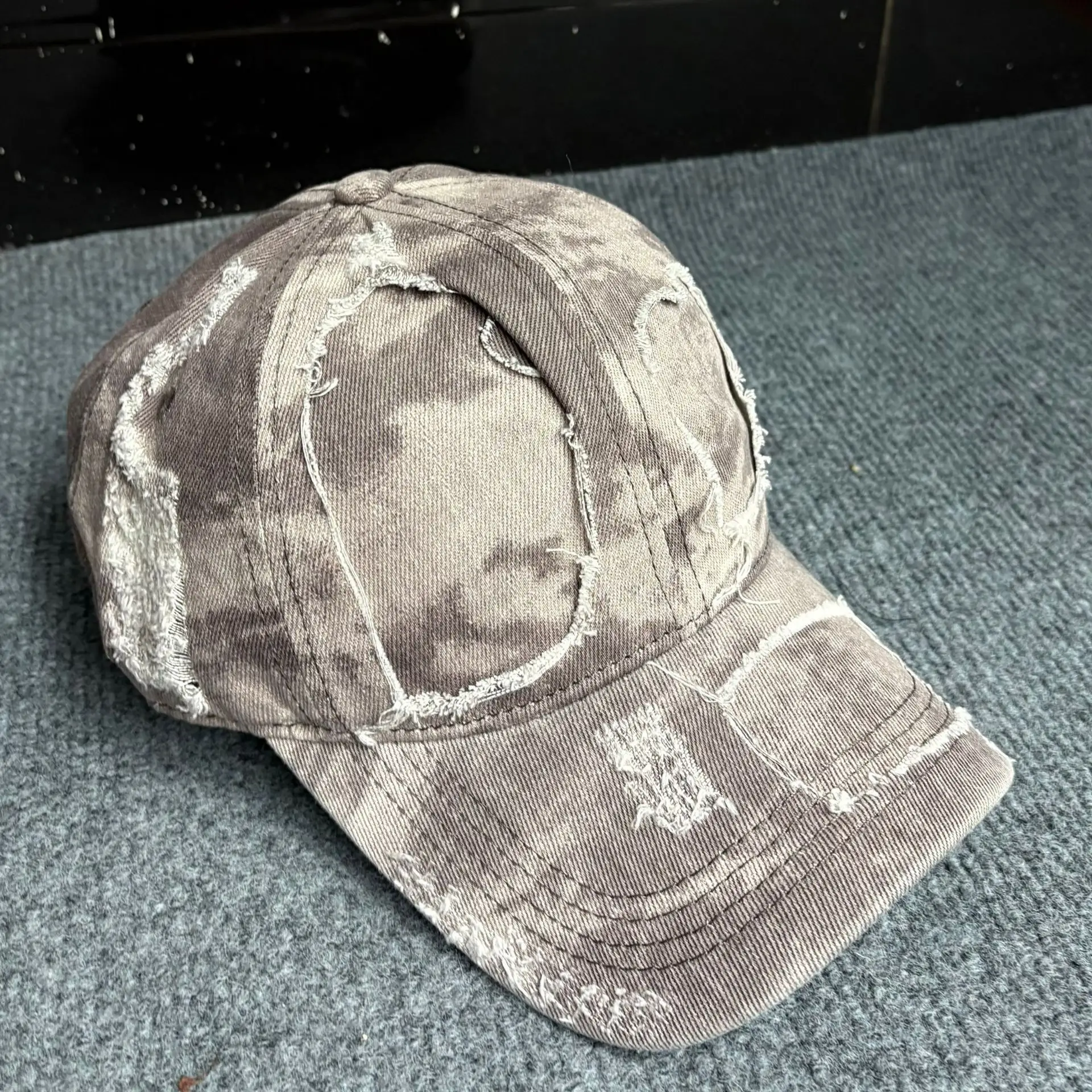 Distressed Washed Denim Baseball Cap Sunshade - Image 4