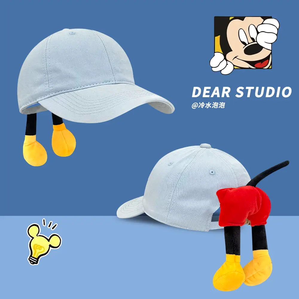 Mickey Mouse Cartoon Cap Women Sun Hat with Yellow Trousers - Image 3