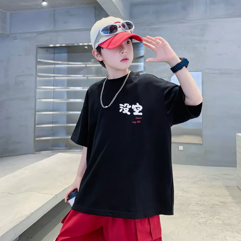 Boys Black Graphic T-Shirt 2025 New Arrival - Image 4