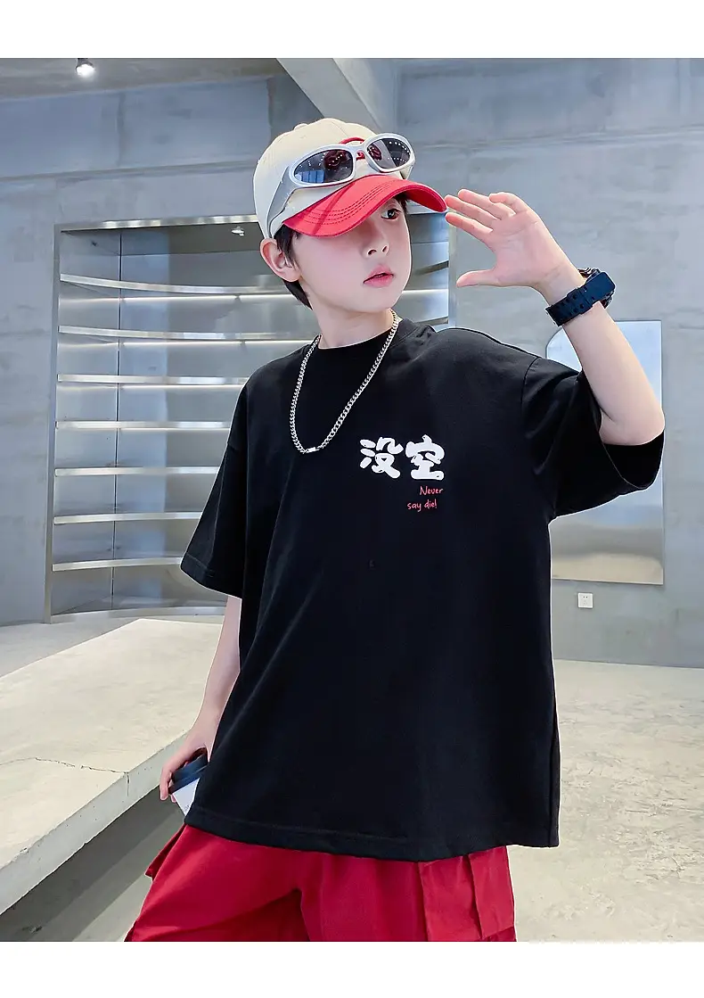 Boys Black Graphic T-Shirt 2025 New Arrival — feature 13