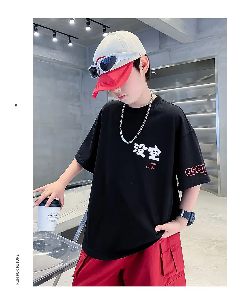 Boys Black Graphic T-Shirt 2025 New Arrival — feature 14