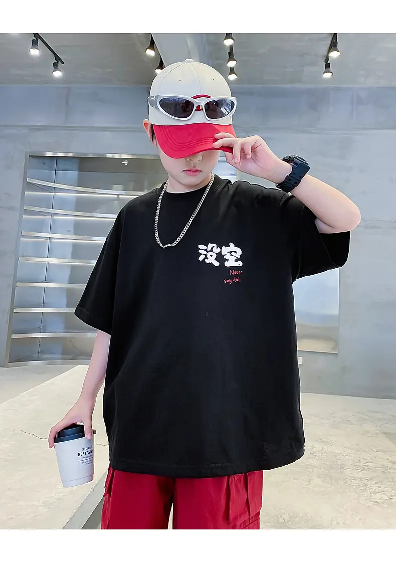 Boys Black Graphic T-Shirt 2025 New Arrival — feature 18