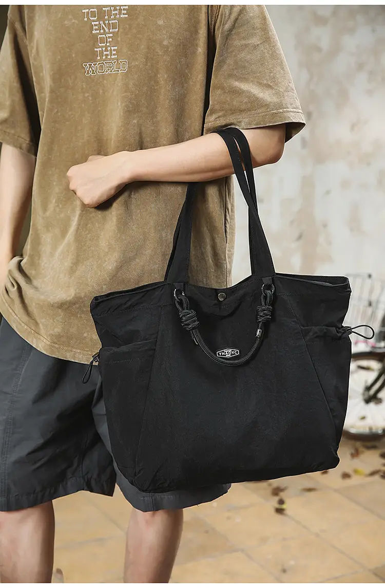 Women's Lightweight Nylon Tote Bag Large Capacity Beige — feature 15