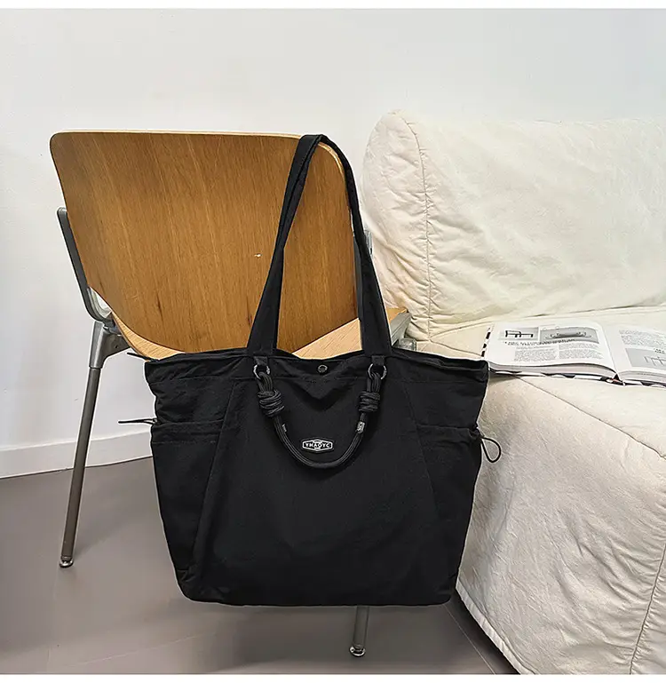 Women's Lightweight Nylon Tote Bag Large Capacity Beige — feature 29