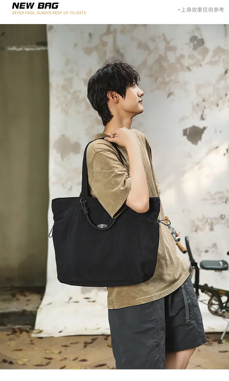 Women's Lightweight Nylon Tote Bag Large Capacity Beige — feature 3